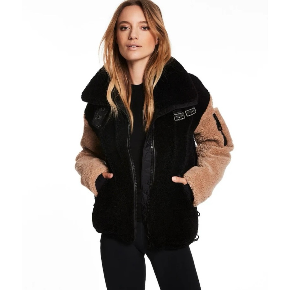 SAM. DENVER TWO-TONED SHERPA JACKET (CAMEL/BLACK)